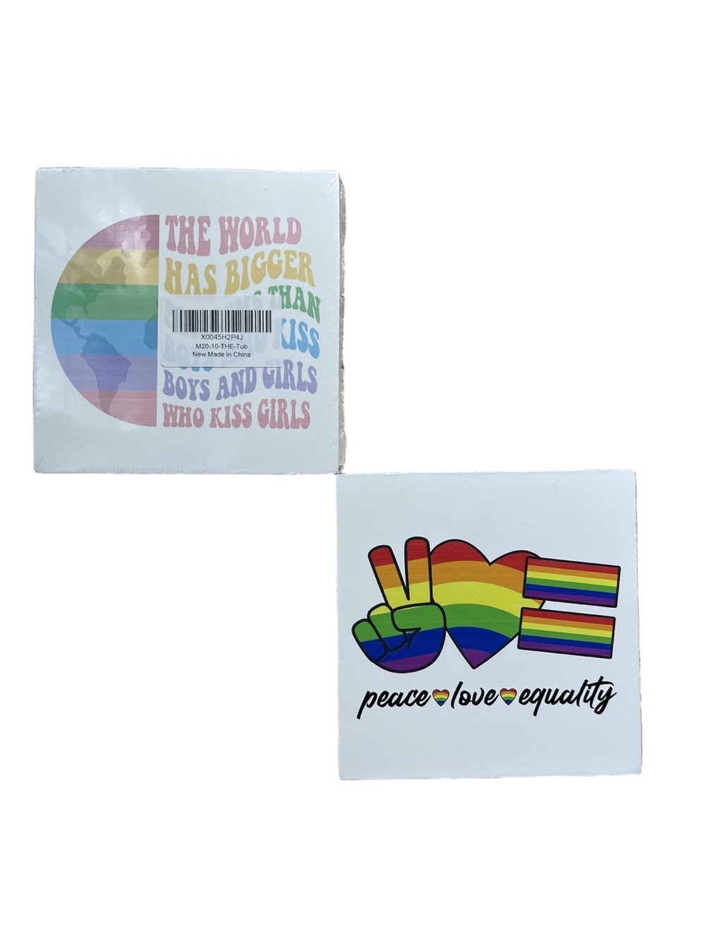 LGBT Pride Decor Wood Block Set Bundle of Two